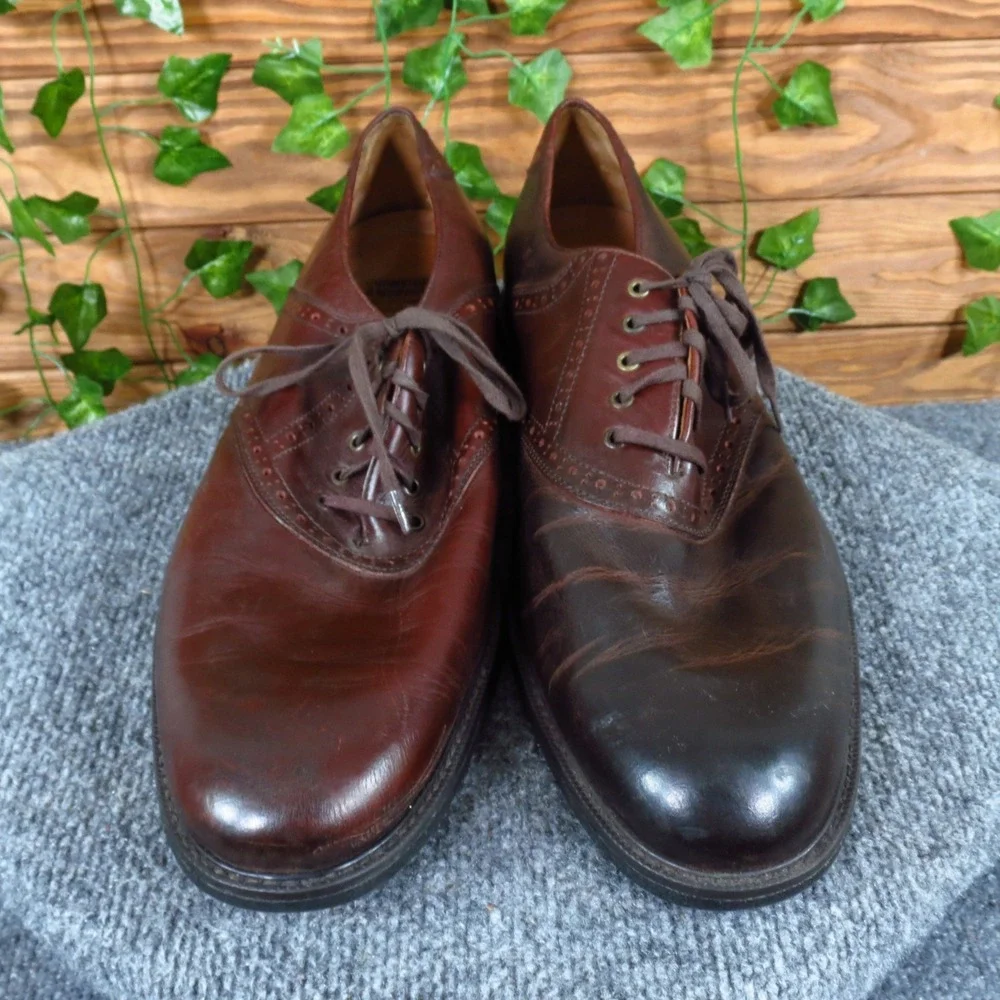 Johnston Murphy XC4 Mens Saddle Oxford Shoes Size 14 Brown Leather Lace Up Dress